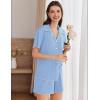 imageEkouaer Womens Ribbed Button Down Pajamas Sets 2 Piece Short Sleeve Shorts Pjs Knit Lounge SetsLight Blue