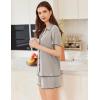 imageEkouaer Womens Ribbed Button Down Pajamas Sets 2 Piece Short Sleeve Shorts Pjs Knit Lounge SetsLight Gray