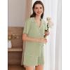 imageEkouaer Womens Ribbed Button Down Pajamas Sets 2 Piece Short Sleeve Shorts Pjs Knit Lounge SetsLight Green