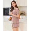 imageEkouaer Womens Ribbed Button Down Pajamas Sets 2 Piece Short Sleeve Shorts Pjs Knit Lounge SetsPeach Pink