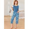 imageEkouaer Pajamas for Women Set Short Sleeve Pj Sets Pullover Tops ampamp Capri Pants 2 Piece Sleepwear Loungewear SXXLLetter Print