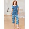 imageEkouaer Pajamas for Women Set Short Sleeve Pj Sets Pullover Tops ampamp Capri Pants 2 Piece Sleepwear Loungewear SXXLLetter Print