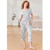 imageEkouaer Pajamas for Women Set Short Sleeve Pj Sets Pullover Tops ampamp Capri Pants 2 Piece Sleepwear Loungewear SXXLLight Greystar