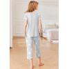 imageEkouaer Pajamas for Women Set Short Sleeve Pj Sets Pullover Tops ampamp Capri Pants 2 Piece Sleepwear Loungewear SXXLLight Greystar