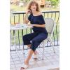 imageEkouaer Pajamas for Women Set Short Sleeve Pj Sets Pullover Tops ampamp Capri Pants 2 Piece Sleepwear Loungewear SXXLNavy Blue