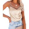 imageEkouaer Silk Tank Top for Women Mesh V Neck Satin Camisole Silky Sleeveless Tank Cami ShirtChampagne