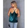 imageEkouaer Silk Tank Top for Women Mesh V Neck Satin Camisole Silky Sleeveless Tank Cami ShirtLake Blue
