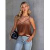imageEkouaer Silk Tank Top for Women Mesh V Neck Satin Camisole Silky Sleeveless Tank Cami ShirtLight Coffee