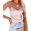imageEkouaer Silk Tank Top for Women Mesh V Neck Satin Camisole Silky Sleeveless Tank Cami ShirtLight Pink