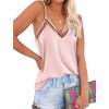 imageEkouaer Silk Tank Top for Women Mesh V Neck Satin Camisole Silky Sleeveless Tank Cami ShirtLight Pink