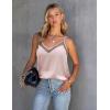 imageEkouaer Silk Tank Top for Women Mesh V Neck Satin Camisole Silky Sleeveless Tank Cami ShirtLight Pink