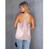 imageEkouaer Silk Tank Top for Women Mesh V Neck Satin Camisole Silky Sleeveless Tank Cami ShirtLight Pink