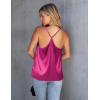 imageEkouaer Silk Tank Top for Women Mesh V Neck Satin Camisole Silky Sleeveless Tank Cami ShirtRose Red
