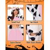 imageEkouaer Unisex Adult Animal Onesie One Piece Fleece Pajamas Halloween Costume Sleepwear HomewearCow