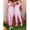 imageEkouaer Unisex Adult Animal Onesie One Piece Fleece Pajamas Halloween Costume Sleepwear HomewearPink Bunny