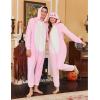 imageEkouaer Unisex Adult Animal Onesie One Piece Fleece Pajamas Halloween Costume Sleepwear HomewearPink Bunny