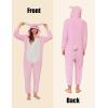 imageEkouaer Unisex Adult Animal Onesie One Piece Fleece Pajamas Halloween Costume Sleepwear HomewearPink Bunny
