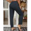 imageEkouaer Women Pajama Pants Comfy Pj Bottom with Pockets Stretch Plaid SleepwearBlack and Blue Plaid