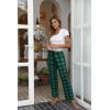 imageEkouaer Women Pajama Pants Comfy Pj Bottom with Pockets Stretch Plaid SleepwearClassic Black and Green Plaid