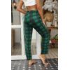 imageEkouaer Women Pajama Pants Comfy Pj Bottom with Pockets Stretch Plaid SleepwearClassic Black and Green Plaid