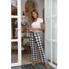imageEkouaer Women Pajama Pants Comfy Pj Bottom with Pockets Stretch Plaid SleepwearClassic Black and White Plaid