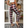 imageEkouaer Women Pajama Pants Comfy Pj Bottom with Pockets Stretch Plaid SleepwearClassic Black red and White Plaid