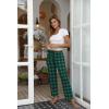 imageEkouaer Women Pajama Pants Comfy Pj Bottom with Pockets Stretch Plaid SleepwearGreen and Black Plaid
