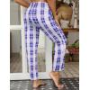 imageEkouaer Women Pajama Pants Comfy Pj Bottom with Pockets Stretch Plaid SleepwearLight Blue and White Plaid