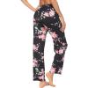 imageEkouaer Women Pajama Pants Comfy Pj Bottom with Pockets Stretch Plaid SleepwearPink Flower