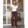 imageEkouaer Women Pajama Pants Comfy Pj Bottom with Pockets Stretch Plaid SleepwearRed and Green Plaid