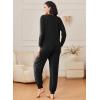 imageEkouaer Womens Pajamas 2 Piece Lounge Set Long Sleeve Top and Elastic Waist Pants Sweatsuits Casual Pjs with Pockets SXXLBlack