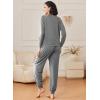 imageEkouaer Womens Pajamas 2 Piece Lounge Set Long Sleeve Top and Elastic Waist Pants Sweatsuits Casual Pjs with Pockets SXXLDark Grey
