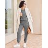 imageEkouaer Womens Pajamas 2 Piece Lounge Set Long Sleeve Top and Elastic Waist Pants Sweatsuits Casual Pjs with Pockets SXXLDark Grey