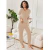 imageEkouaer Womens Pajamas 2 Piece Lounge Set Long Sleeve Top and Elastic Waist Pants Sweatsuits Casual Pjs with Pockets SXXLKhaki