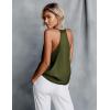 imageEkouaer Womens Silk Satin Camisole Tank Tops V Neck Sleeveless Spaghetti Straps Blouse Casual Racerback ShirtArmy Green