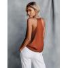 imageEkouaer Womens Silk Satin Camisole Tank Tops V Neck Sleeveless Spaghetti Straps Blouse Casual Racerback ShirtBrown