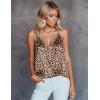 imageEkouaer Womens Silk Satin Camisole Tank Tops V Neck Sleeveless Spaghetti Straps Blouse Casual Racerback ShirtBrown Leopard