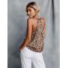 imageEkouaer Womens Silk Satin Camisole Tank Tops V Neck Sleeveless Spaghetti Straps Blouse Casual Racerback ShirtBrown Leopard