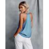 imageEkouaer Womens Silk Satin Camisole Tank Tops V Neck Sleeveless Spaghetti Straps Blouse Casual Racerback ShirtClear Blue