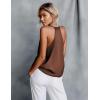 imageEkouaer Womens Silk Satin Camisole Tank Tops V Neck Sleeveless Spaghetti Straps Blouse Casual Racerback ShirtDeep Brown