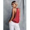 imageEkouaer Womens Silk Satin Camisole Tank Tops V Neck Sleeveless Spaghetti Straps Blouse Casual Racerback ShirtDeep Red