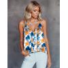 imageEkouaer Womens Silk Satin Camisole Tank Tops V Neck Sleeveless Spaghetti Straps Blouse Casual Racerback ShirtFlower Print