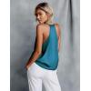imageEkouaer Womens Silk Satin Camisole Tank Tops V Neck Sleeveless Spaghetti Straps Blouse Casual Racerback ShirtLake Blue