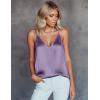imageEkouaer Womens Silk Satin Camisole Tank Tops V Neck Sleeveless Spaghetti Straps Blouse Casual Racerback ShirtLilac