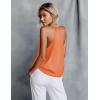imageEkouaer Womens Silk Satin Camisole Tank Tops V Neck Sleeveless Spaghetti Straps Blouse Casual Racerback ShirtOrange