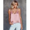 imageEkouaer Womens Silk Satin Camisole Tank Tops V Neck Sleeveless Spaghetti Straps Blouse Casual Racerback ShirtPastel Pink