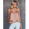 imageEkouaer Womens Silk Satin Camisole Tank Tops V Neck Sleeveless Spaghetti Straps Blouse Casual Racerback ShirtPink