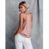 imageEkouaer Womens Silk Satin Camisole Tank Tops V Neck Sleeveless Spaghetti Straps Blouse Casual Racerback ShirtPink