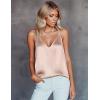 imageEkouaer Womens Silk Satin Camisole Tank Tops V Neck Sleeveless Spaghetti Straps Blouse Casual Racerback ShirtPink Champagne