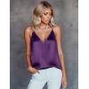 imageEkouaer Womens Silk Satin Camisole Tank Tops V Neck Sleeveless Spaghetti Straps Blouse Casual Racerback ShirtPurple